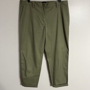 Talbots Women's Relaxed Chino Pants Cuffed Hem Green Size 12